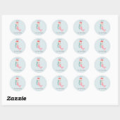 Waterverf zeemeermin kerstman ronde sticker (Vel)