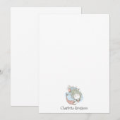 Waterverf Zeemeermin Kind gepersonaliseerde briefp Notitiekaartje (Voorkant / Achterkant)