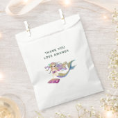 Waterverf Zeemeermin met de naam Birthday Party Bedankzakje (Geknipt)