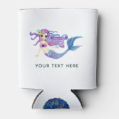 Waterverf Zeemeermin met de naam Birthday Party Blikjeskoeler (Voorkant)