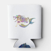 Waterverf Zeemeermin met de naam Birthday Party Blikjeskoeler (Achterkant)