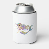 Waterverf Zeemeermin met de naam Birthday Party Blikjeskoeler (Blikje Achterkant)