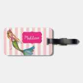 Waterverf zeemeermin met lange klonen bagagelabel (Achterkant horizontaal)