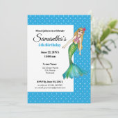 Waterverf zeemeermin met lange klonen kaart (Staand voorkant)