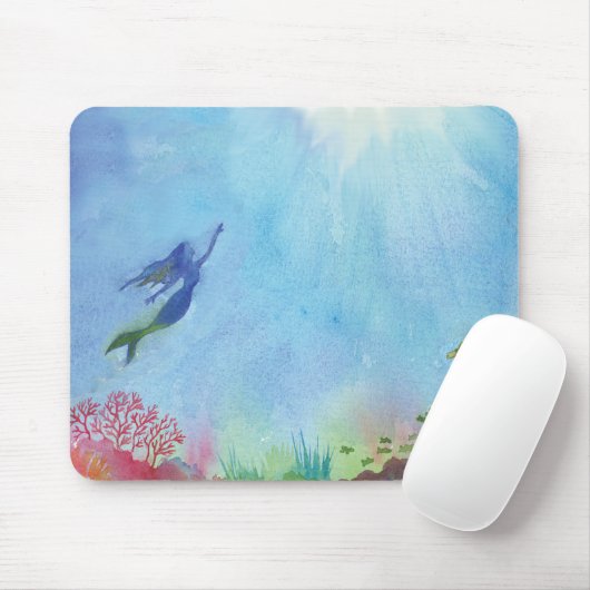 Waterverf Zeemeermin Muismat (Met muis)