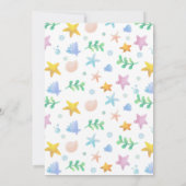 Waterverf zeemeermin onder het Zee Baby shower Kaart (Achterkant)