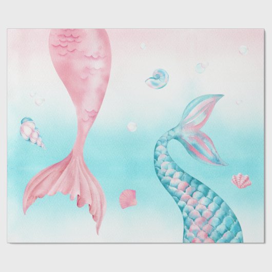 Waterverf Zeemeermin onder het Zee Cadeaupapier (Vlak)