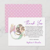 Waterverf ZEEMEERMIN onder het Zee Dank u Bedankkaart (Voorkant / Achterkant)