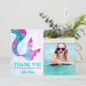 Waterverf Zeemeermin onder het Zee Dank u Kaart (Staand voorkant)