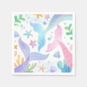 Waterverf Zeemeermin onder Zee Servet (Voorkant)