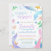 Waterverf Zeemeermin Onder Zee Verjaardagsfeestje Kaart (Voorkant)