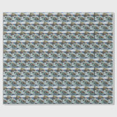 Waterverf zeemeermin op rotsen cadeaupapier (Vlak)