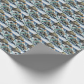 Waterverf zeemeermin op rotsen cadeaupapier (Hoek)