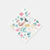 Waterverf Zeemeermin / papieren servet / meisjesfe (Hoek)