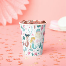 Waterverf Zeemeermin / Papierkop / meisjesfeestje