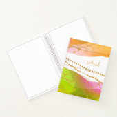 Waterverf Zeemeermin Patroon NAAM Modern Beach Haa Notitieboek (Binnen)