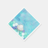 Waterverf Zeemeermin Schubben Verjaardagsfeest Maa Servet (Hoek)