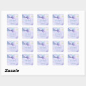 Waterverf Zeemeermin Staart - baby shower Bookplaa Vierkante Sticker (Vel)