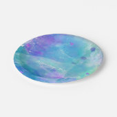 Waterverf zeemeermin staart verjaardagsfeestje op  papieren bordje (Gekanteld)