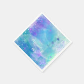 Waterverf zeemeermin staart verjaardagsfeestje op  servet (Hoek)