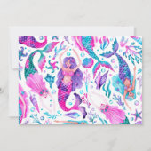 Waterverf Zeemeermin Verjaardag Dank u Bedankkaart (Achterkant)