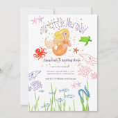 Waterverf Zeemeermin Verjaardag Kaart (Voorkant)