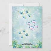 Waterverf Zeemeermin Verjaardagsuitnodiging Kaart (Achterkant)