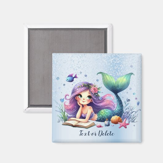 Waterverf Zeemeermin Zee Leven Schattige Mooi Magneet (Voorkant / Achterkant)