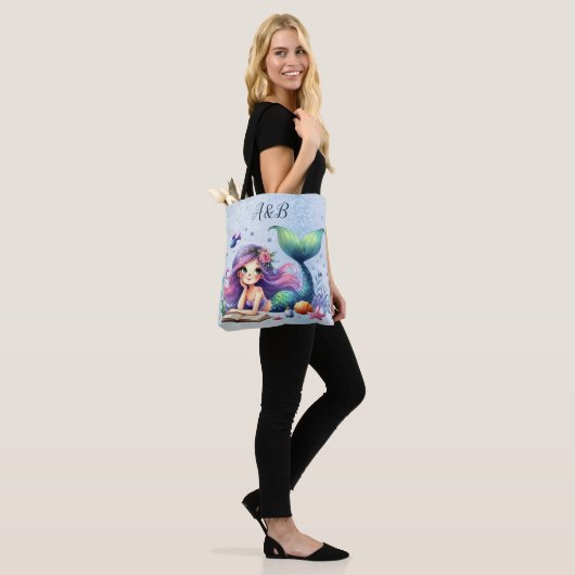 Waterverf Zeemeermin Zeeleven Cute Mooi Tote Bag (Op model)