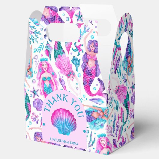 Waterverf Zeemeerminnen Gezamenlijke Zusters Verja Bedankdoosjes (Geopend)