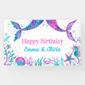 Waterverf Zeemeerminnen Gezamenlijke Zusters Verja Spandoek (Horizontaal)