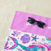 Waterverf Zeemeerminnen Zeeschelpen + Zeesterren Strandlaken (In situ)