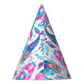 Waterverf Zeemeerminnen Zeeschelpen + Zeesterren V Feesthoedjes (Achterkant)