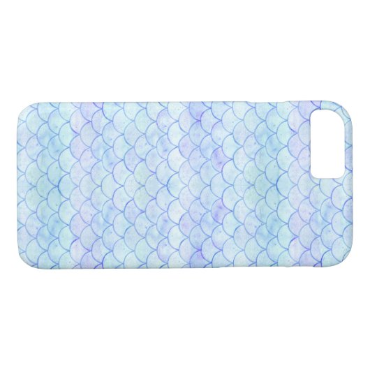 Waterverf Zeemeervis Schaalpatroon Blauw Paars Case-Mate iPhone Case (Achterkant (Horizontaal))