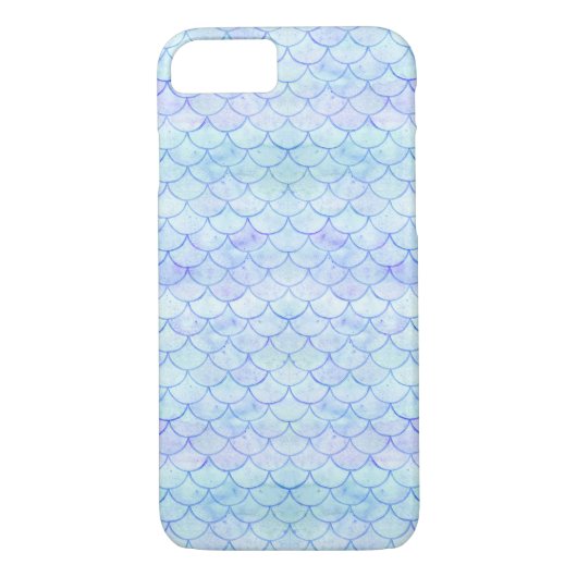 Waterverf Zeemeervis Schaalpatroon Blauw Paars Case-Mate iPhone Case (Achterkant)