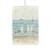 Waterverf zeemeeuwen aan het strand Kustoceaan Luchtverfrisser (Voorkant)