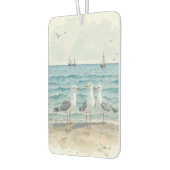 Waterverf zeemeeuwen aan het strand Kustoceaan Luchtverfrisser (Links)