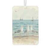 Waterverf zeemeeuwen aan het strand Kustoceaan Luchtverfrisser (Achterkant)