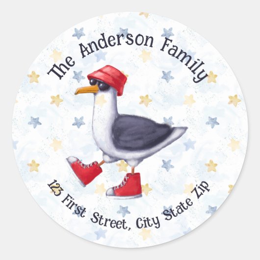 Waterverf Zeemijlstaartzeeoostzeevogel Ronde Sticker (Voorkant)