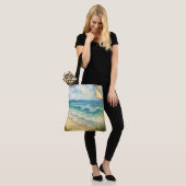 Waterverf Zeeoever en Zeilboot Tote Bag (Op model)