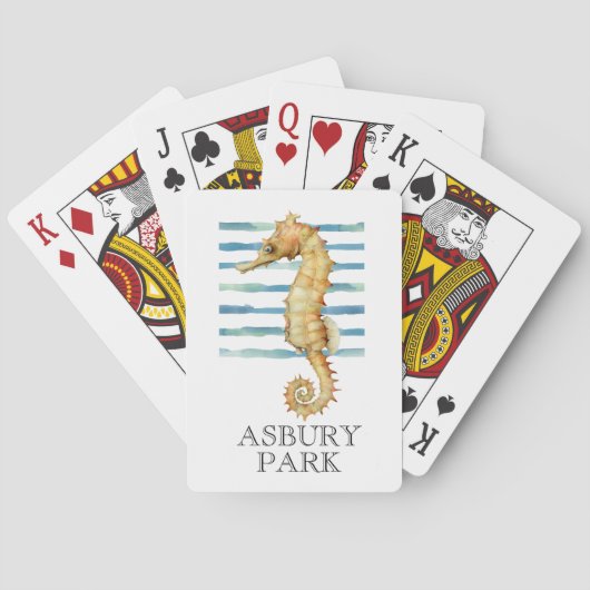 Waterverf Zeepaard Strand Kust Pokerkaarten (Achterkant)
