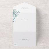 Waterverf zeepaardje 50ste bruiloft Jubileum All In One Uitnodiging (Buitenkant)