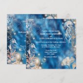 Waterverf zeepaardkoraalvis kaart (Voorkant / Achterkant)