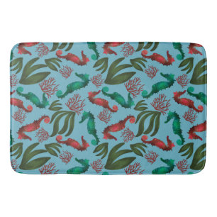 Waterverf zeepaardpatroon badmat