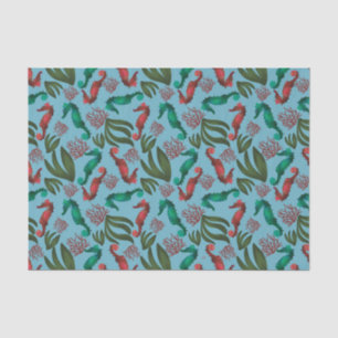 Waterverf zeepaardpatroon tissuepapier