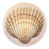 Waterverf zeeschelp Schattigee nautische achtergro Keramische Knop (Voorkant)