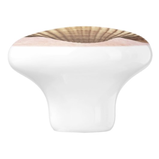 Waterverf zeeschelp Schattigee nautische achtergro Keramische Knop (Zijkant)