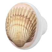 Waterverf zeeschelp Schattigee nautische achtergro Keramische Knop (Rechts)