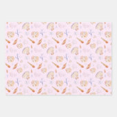 Waterverf zeeschelpen en koraalpatroon inpakpapier vel (Voorkant 2)