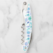 Waterverf Zeeschelpen en Zeesterren Kurkentrekker (Voorkant)